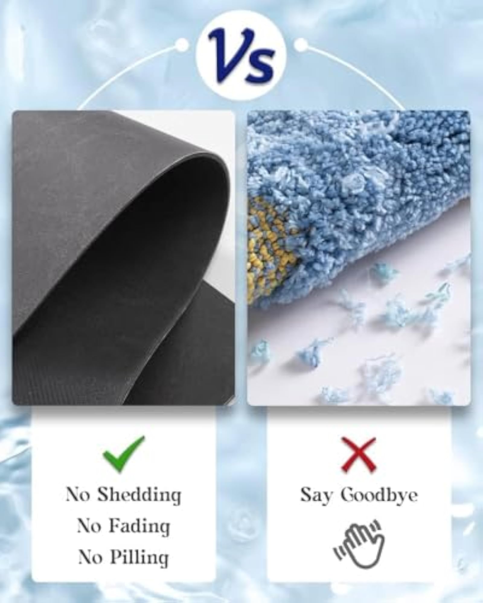 Rubber Non Slip Quick Dry Bath Rug, Thin