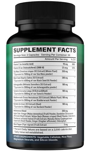 Gi.Da.Culture Organic Sea Moss Capsules (60 count) – Sea moss, bladderwrack & burdock blend — view 5