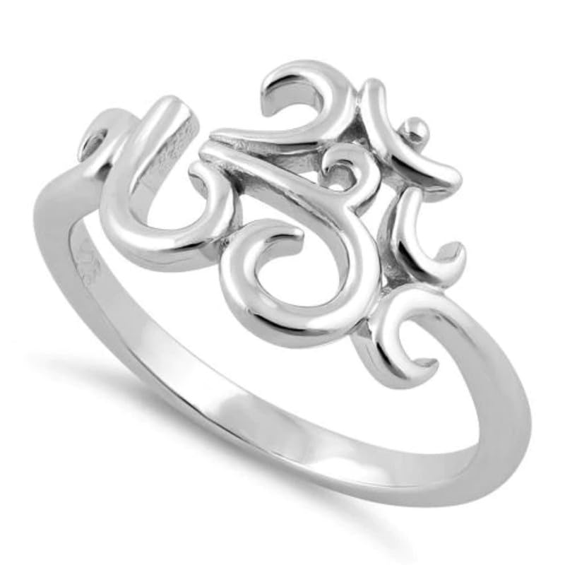 Bague Om femme en argent 925 de qualité supérieure style empilable