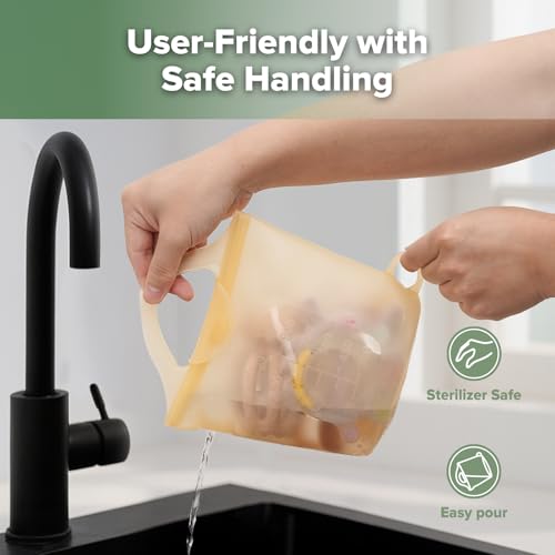 Image of Haakaa Silicone Travel Microwave Steamer & Steriliser Bag, 30oz /900mlReusable Silicone Steaming Bags for Baby Small Items, Pacifiers, Teethers or Baby Cups, Great for Home and On-The-Go,Pineapple /1PC