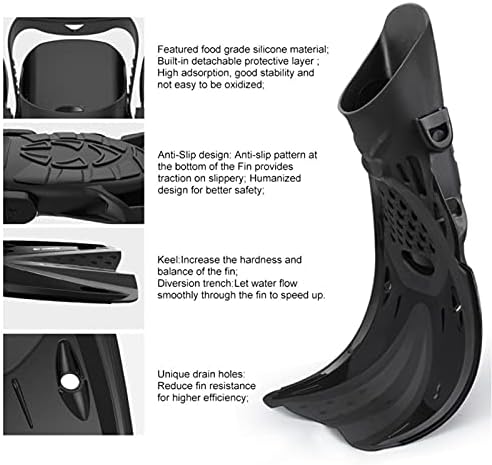 Miniatura 3 de Juego de esnórquel  Esnórquel superior totalmente seco, máscara de esnórquel de vidrio templado resistente a los impactos, aletas de buceo