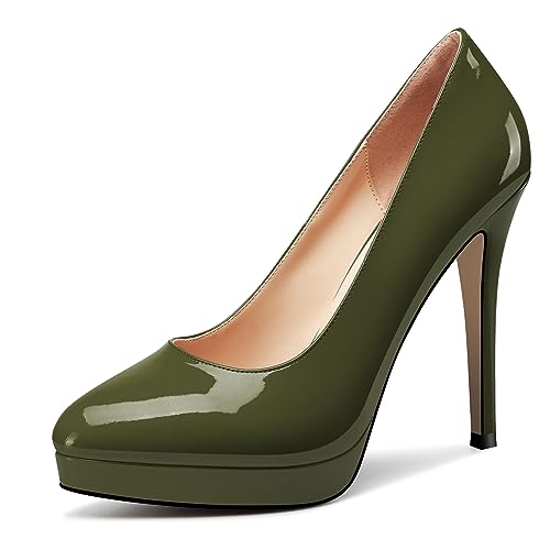 Image of Castamere Womens High Heels Platform Pumps Slip-on Stilettos 12CM Heel Office Dress Shoes