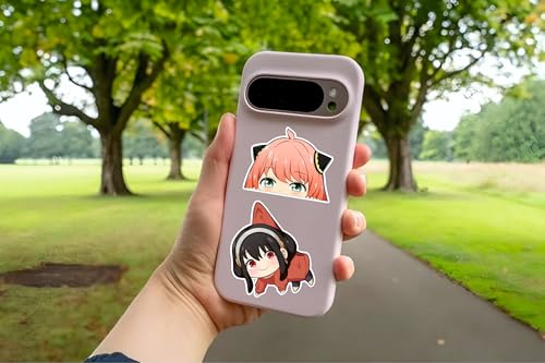 Image of AnimeVerse Pack of 53 Spy x Family Anime Stickers for Laptop, Phone, Guitar, Bike, PC, | Waterproof Glossy Vinyl Decals | Residue-Free Anime Stickers Collection (Spy X Family)