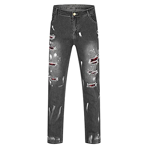 Jean distressed biker denim stretch confortable pour homme