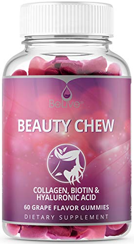 BeLive Biotin Gummies 10,000 mcg with Collagen, Hyaluronic Acid, Vitamin C, E