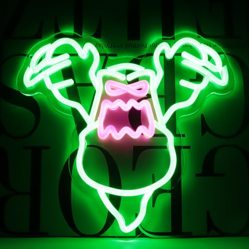 Image of Ghost Neon and Horror Busters Neon Slimer Sign for Wall Decor, Dimmable for Wall Decor Green Glut of A Ghosty Neon light for Bedroom,Kids Room,Man Cave for Birthday Gifts 14 * 12 IN