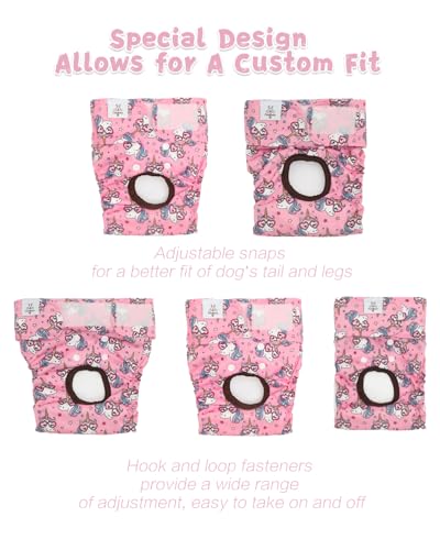 Image of CuteBone Washable Female Dog Diapers 4 Pack Reusable Doggie Heat Diapers for Period FMG09XS