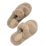 [ririka] リリカ ルーム シューズ ファー もこもこ ふわふわ 秋 冬 ウインター あったかい かわいい お家 室内 サンダル 滑り止め スリッパ レディース (ベージュ, 23.0～23.5 cm)