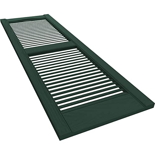 Ekena Millwork Ll1S12X02500Mg Lifetime Vinyl Standard Shutter (Per Pair), 12"W X 25"H, Midnight Green #TOP4