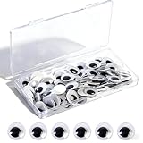 Ywmimn 100pcs 20mm Large Wiggle Googly Eyes Self Adhesive, Big Black Googly Eyes for Crafts