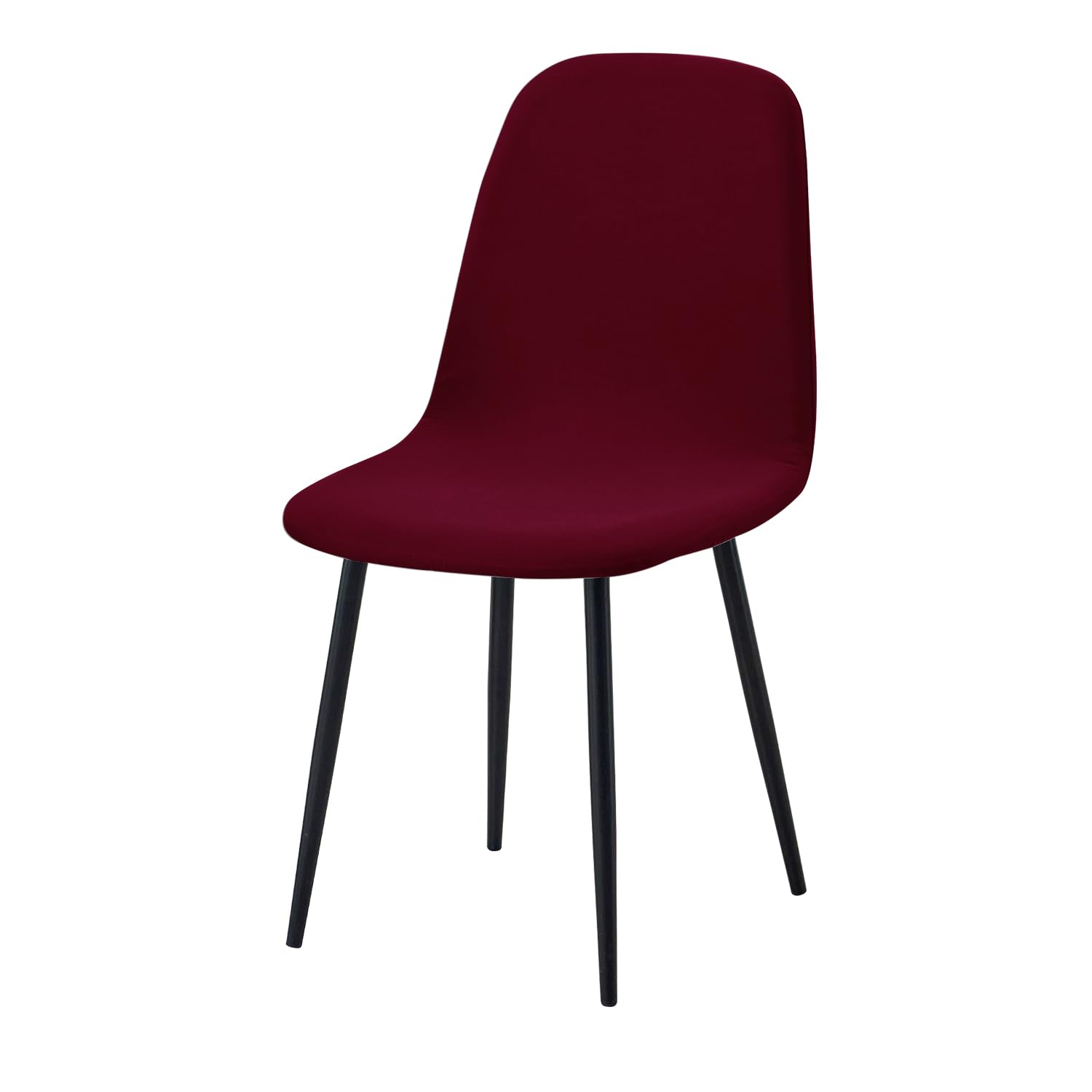 HOKIPO 'SereneSolids' 140 GSM Shell Chair Cover, Mid Century Modern Dining Chair Cover, Pack of 1, Burgundy (AR-6248-BRGN)-image-19