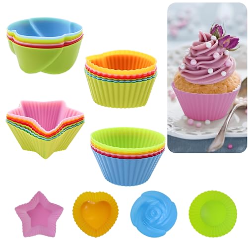 sourcing map 36 pirottini in silicone per cupcake, muffin, antiaderenti, quadrati, per cucinare uova, cuocere muffin e fare una torta (giallo