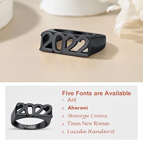 Custom4U Personalized Initial Signet Engraved Ring for Mens - image 4
