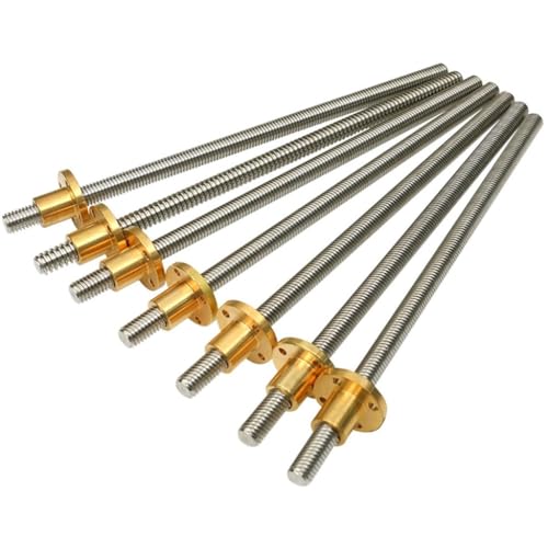 Lead Screw, 3D Printer T12 Lead Screw, 12mm Pitch 2mm Length 100mm-1200mm with Copper Nut, 1pcs(1200mm)