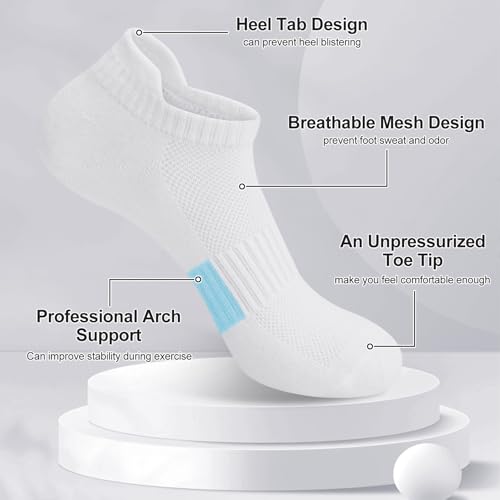 Image of 6 Pairs Ankle Socks for Women - Lightweight Low Cut No Show Casual Cotton Socks Breathable