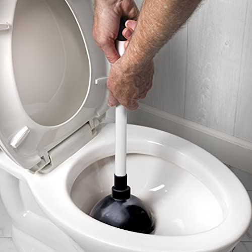 Image of LDR 512 3310A Toliet Handle Double Thrust Rubber Force Cup Removes Clogs for Bathrooms, Kitchens, Baths, Showers, Powerful Commercial and Residential, Plastic Flange Plunger (Pack of 12)