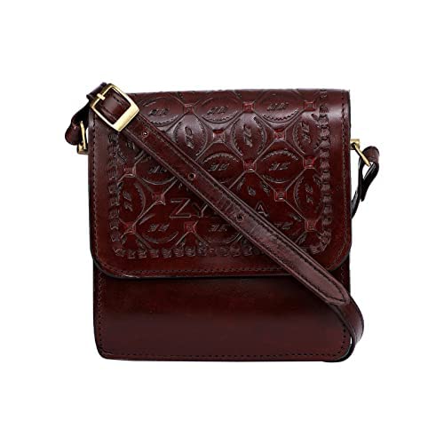 zygma Handmade Womens Genuine Leather Sling Crossbody Bag - Stylish & Modern for Travel, Parties, Weddings, gifts for women - Medium Dark Brown (B09QKQPRCY) Amazon Price History, Amazon Price Tracker