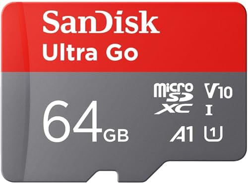 SANDISK 64 GB Ultra Go Micro SDXC Speicherkarte + SD Adapter (Für Android Smartphones und Tablets, bis zu 150 MB/s Lesegeschwindigkeit) A1, Full HD Video, UHS-I, Class 10, U1, Für