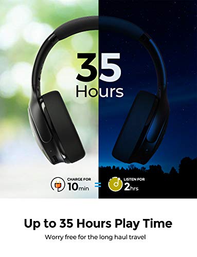Mpow H19 IPO Active Noise Cancelling Headphones, Bluetooth 5.0 Wireless Headphones with CVC8.0 Microphone, Hi-Fi Stereo Deep Bass, Rapid Charge 35H Playtime for TV, Online Class, Home Office