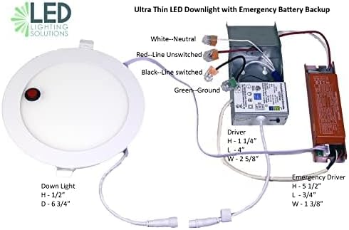 Miniatura 3 de Downlight LED regulable de 8 pulgadas con batería de emergencia de 90 minutos, 18 W, 2700-6000 k, 1,450 lúmenes, 80 CRI  Luz empotrable LED