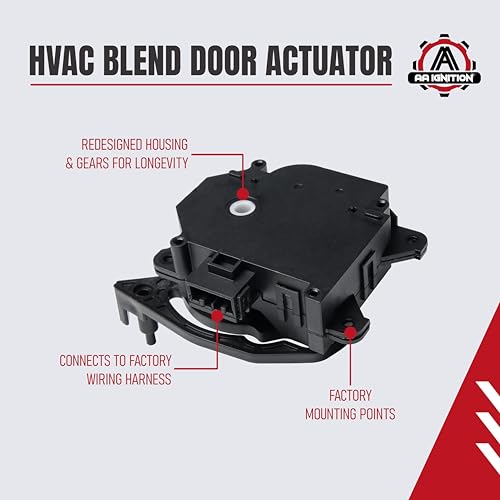 Image of HVAC Air Blend Door Actuator Mode Replacement by AA Ignition - Compatible with Acura & Honda Vehicles - MDX, 2005-2010 Odyssey, 2009-2015 Pilot, Ridgeline - 604-868, 79140SHJA01 - Air Vent Control