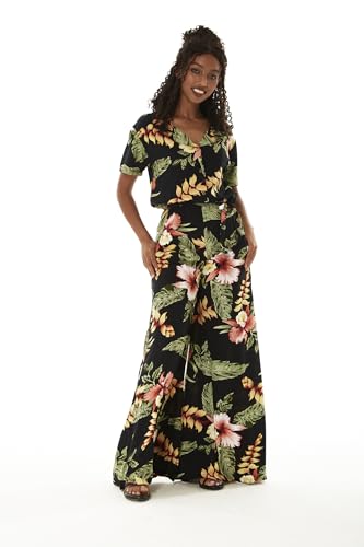 Image of Family Matching Hawaiian Clothes, Black Rafelsia | Lightweight 100% rayon • Family matching outfits • Beach vacations • Luaus • Cruises • Family photos
