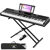 MUSTAR 88 Key Piano Keyboard for Beginners, Digital Piano 88 Semi Weighted Key with Stand, Full Size...