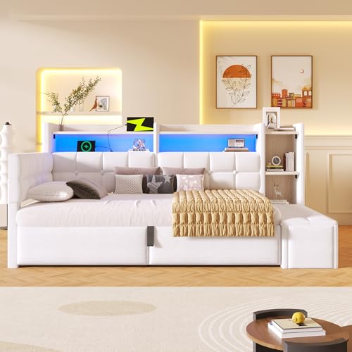Sofá cama Idemon para falta de espacio con arcón y terciopelo suave 2