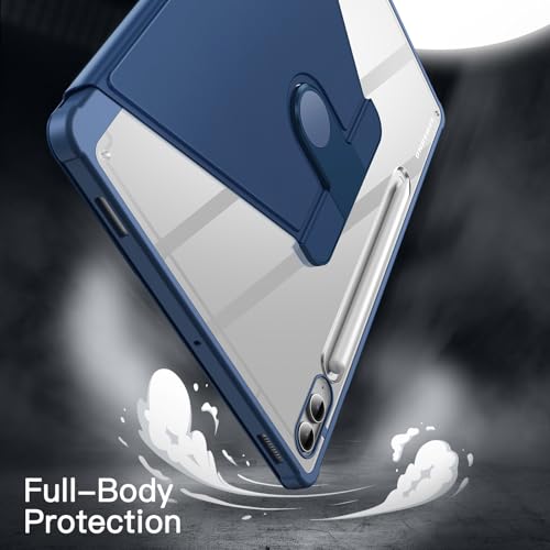 Image of JETech Rotating Cover Case for Samsung Galaxy Tab S10+ 2024 /Tab S9 FE+ /S9+ 2023 12.4-Inch with S Pen Holder, Not for Tab S8+ 12.4-Inch, 360 Degree Rotation Protective Stand Cover (Navy)