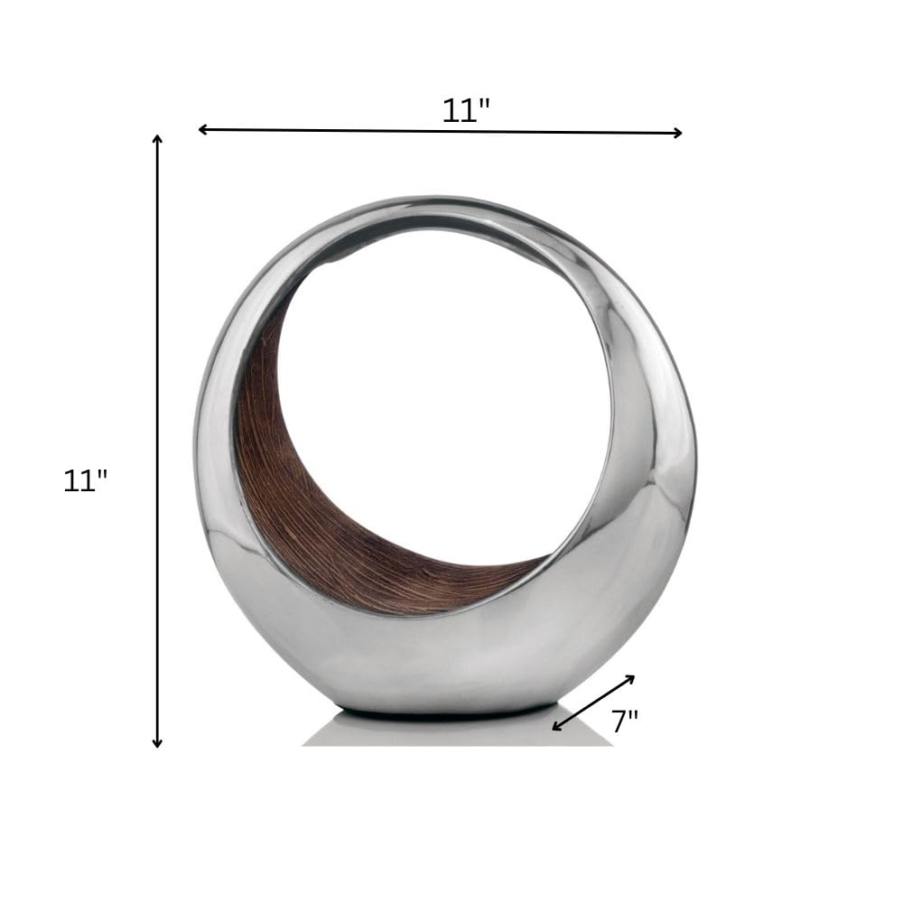 Modern Day Accents 3502 Small Anillo 2-Tone Decorative, Aluminum, Tabletop, Accents, House Decor, Bowl, Modern, Engagement Wedding Trays, Ring Display Stand, Key Holder 11