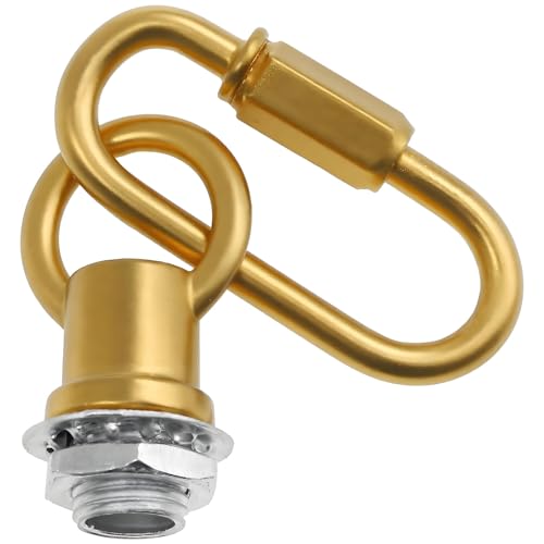 Image of Hook Rings for Light Fixture Light Fixture Hooks Nuts M10 Lighting Loops with Link Connector for Extending Light Fixture Chandelier Chains 2 PCS (Gold)