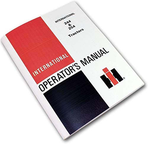 Operators Manual For International 244 254 Tractor Owners Maintenance Controls