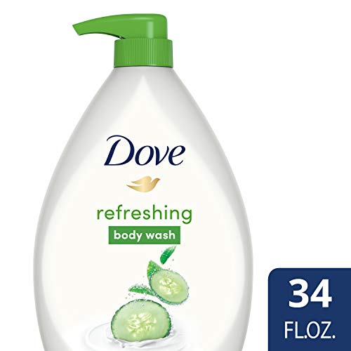 Image of Dove Body Wash Pump For Dry Skin Cucumber and Green Tea Sulfate Free Body Wash 34 oz