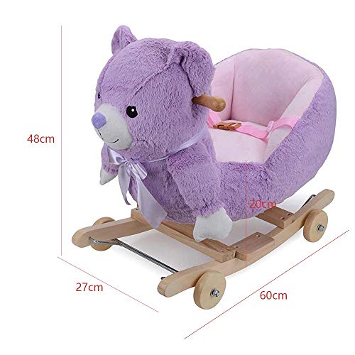 ZhaoXH-Schaukelpferd Weiches Reitpferd Spielzeug Baby Schaukelpferd Lila Bär Schaukelsitz Schaukeltier Weich… – Bild 3