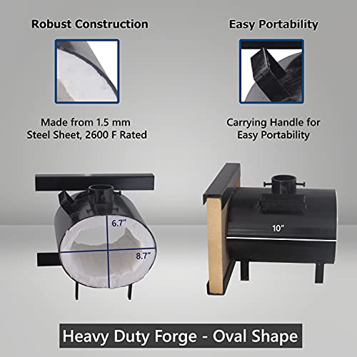 Simond Store Portable Propane Forge Single Burner With One Side Brick Door, Blacksmithing Forge For Forging Tools Equipment Knife Making And Farrier thumb #5