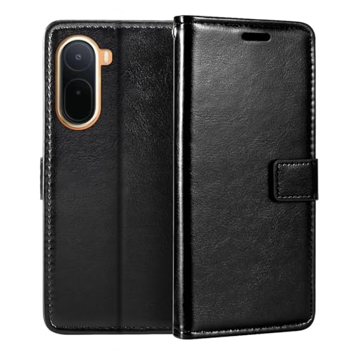 Shantime ���U�[�P�[�X Xiaomi Poco C85X 5G �Ƃ̌݊������� �r�W�l�X�f�U�C�� �}�O�l�b�g�蒠�^ 3�J�[�h���[ �ʐ^���� �B�����z�t��(�u���b�N)