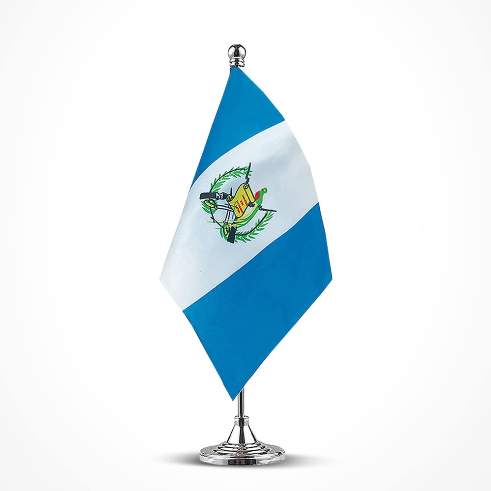 mflagperft Guatemala Desk Flag Set, Guatemalan Table Flag with Stand — image 1