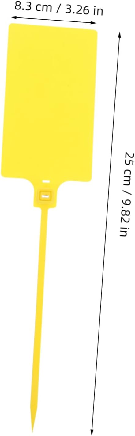 100Pcs Yellow Plastic Shipping Tags with String 5.8X100Mm Wire Tags for Logistics Labeling and Packaging Use
