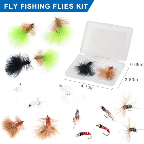 Ansnbo 18 Pcs Fly Fishing Flies Kit, Hand Tied Wet Woolly Bugger Fishing Fly Assortment For Trout Fly Fishing Lures Fishing Flys thumb #4