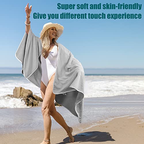 Samsier Oversized Beach Towel, Extra Large Pool Towel 35”X71”, Solid Beach Recliner Cover, Soft Quick-Dry Outdoor Shawl, Summer Ideal Gift For Family & Friend (Grey, 1 Packs) #TOP3