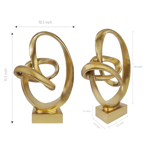 Figura decorativa moderna en forma de nudo dorado miniatura 4
