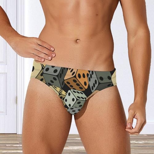 Funny Dices Mens Swim Briefs Quick Dry Swimming Trunks Training Swimsuit Low Rise Swimwear4