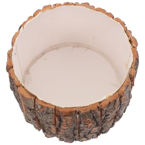 DOITOOL Rustikaler Baumrinden-blumentopf Breiter Mund für Einfache Blumenarrangements Natürlicher Holz-Eimer Pflanzer für Sukkulenten Hochzeitstischdekoration Landhausstil