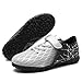 Imagen de PiDaGlobal Botas de Fútbol Niño Zapatos de Fútbol con Tacos Bajos para Césped Artificial e Indoor Antideslizantes para Entrenamiento y Fútbol Sala Adolescentes Zapatillas de Fútbol 34EU Plateados