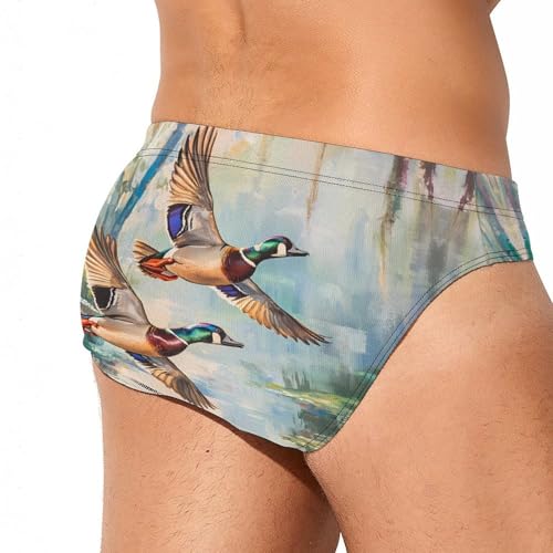 Wood Ducks Mens Swim Briefs Quick Dry Swim Trunk Bikini Underwear Swimsuit3