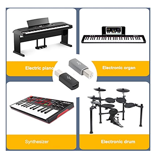 2pcs USB-C Type C to Midi Adapter Converter Lectronic Musical Instrument for Midi Keyboard Phone Tablet