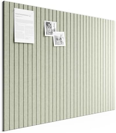 Bumusty Große Filz Pinnwand 120 x 90 cm, 12er-Pack, Salbeigrün | Pinnwand Modern Korktafel-Alternative mit 60 Klebepads, Visionboard, Fotowand & Memoboard für Büro, Kinderzimmer &