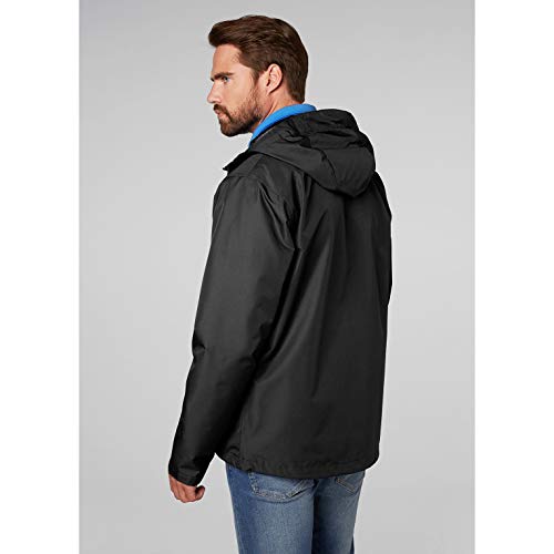 Helly-Hansen Men's Seven J Waterproof Windproof Breathable Rain Coat Jacket, 992 Black, Large