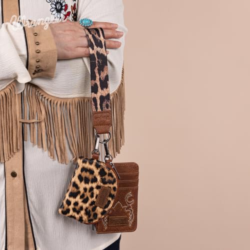 Image of Wrangler Keychain Wristlet Wallets for Women Western Dual Pouch Wristlet Credit Card Holder Wallet