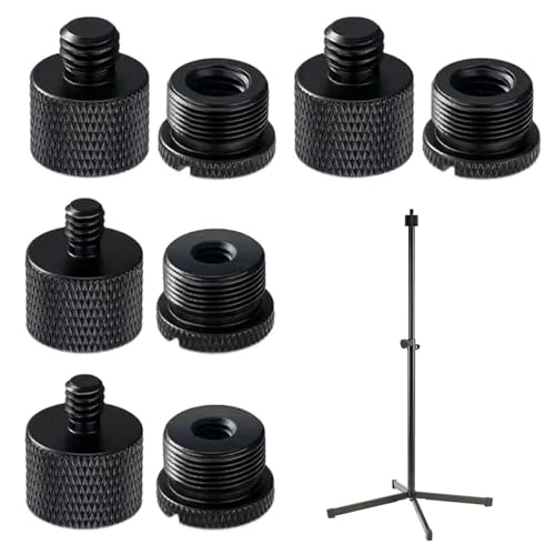 8Pcs Mic Stand Thread Adapter,Alloy Microphone Stand Adaptor for Camera Tripod 5/8 Female to 3/8 Male 3/8 Female to 5/8 Male 5/8 Female to 1/4 Male 1/4 Female to 5/8 Male